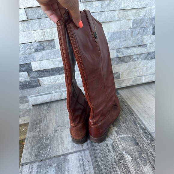 Frye Melissa Button Tall Leather Boot Cognac Western Equestrian Riding Sz8.5 B - Picture 9 of 17